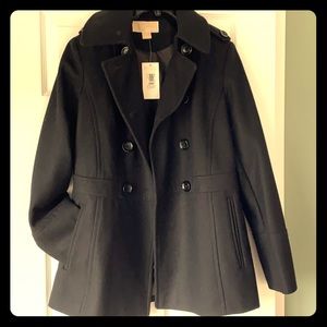 New Michael Kors black pea coat